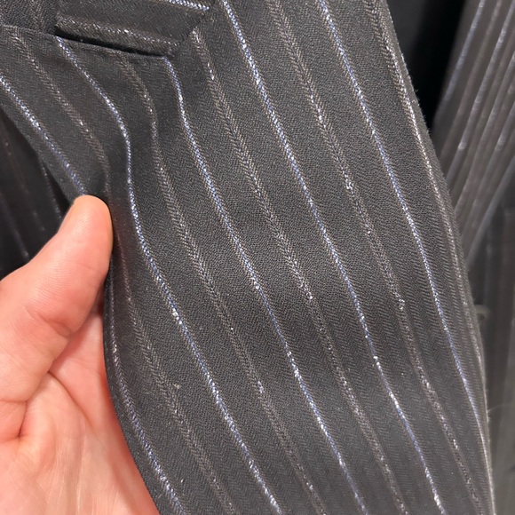 Versace Collection 2 Piece Pinstripe Double Breasted Suit Jacket Set 58 L / 48 L - Picture 5 of 13